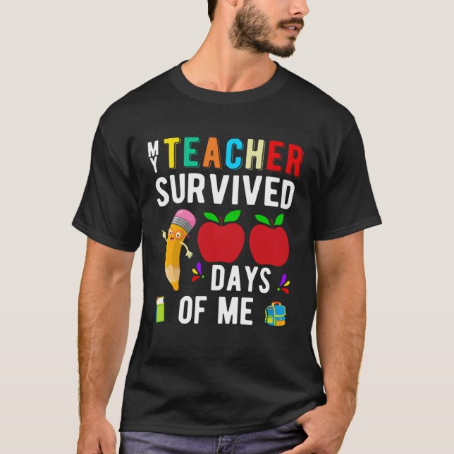 Camiseta Happy 100 Day of School Funny Teachers Students Hu (Frente)