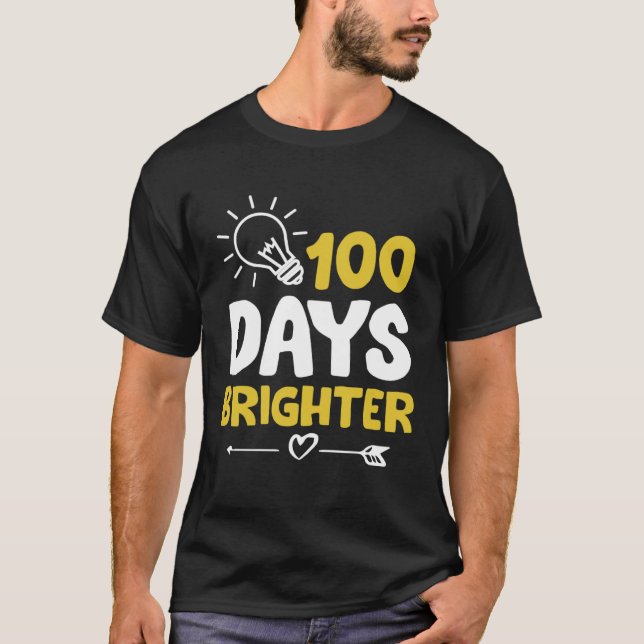 Camiseta Happy 100 Days Brighter School Bright Light Bulb G (Frente)