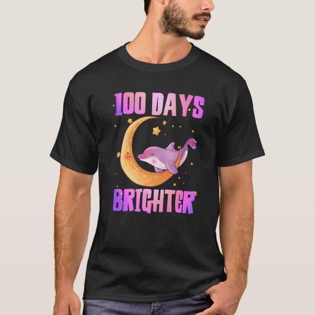 Camiseta Happy 100 Days of school 100 days brighter Cute do (Frente)