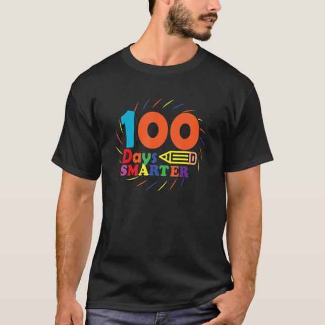 Camiseta Happy 100 Days Of School 100 Days Smarter  Student (Frente)