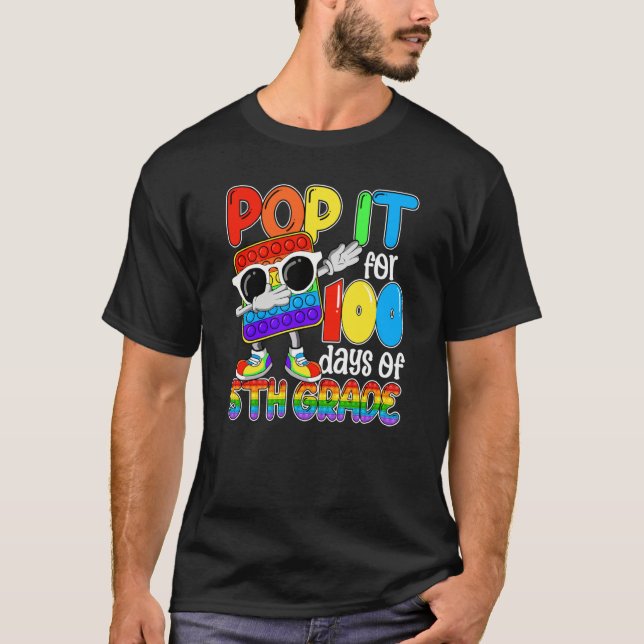 Camiseta Happy 100 Days Of School 5th Grade 100th Pop it Bo (Frente)
