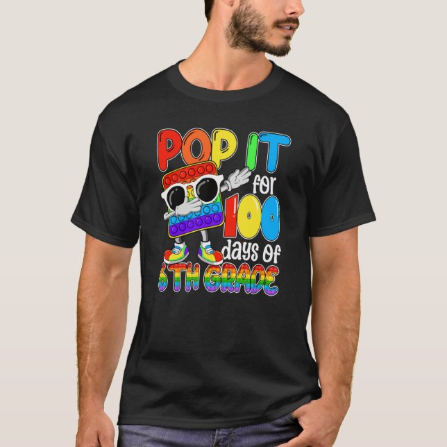 Camiseta Happy 100 Days Of School 6th Grade 100th Pop it Bo (Frente)