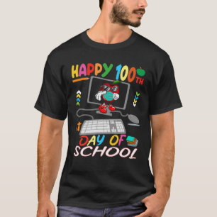 Camiseta Happy 100 Days Of School Apple Wearing Mask For Ki
