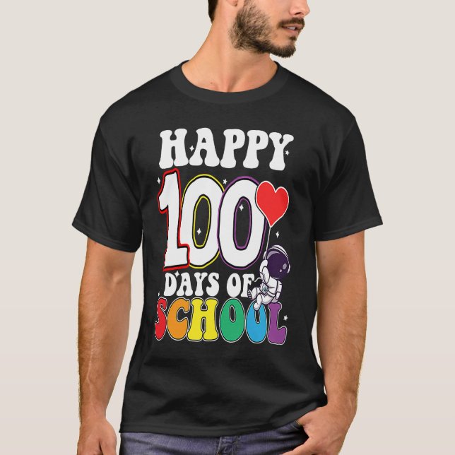 Camiseta Happy 100 Days Of School Astronaut (Frente)