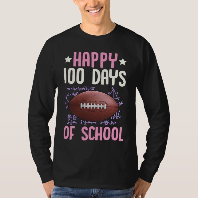 Camiseta Happy 100 Days Of School Football Coach Math Teach (Frente)