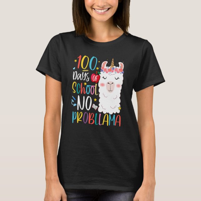Camiseta Happy 100 Days Of School No Pro Llama Llama Teache (Frente)