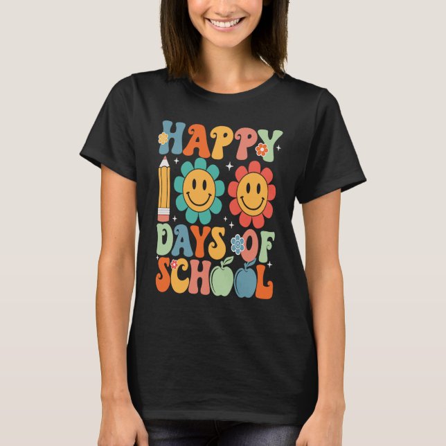 Camiseta Happy 100 Days of School Retro (Frente)