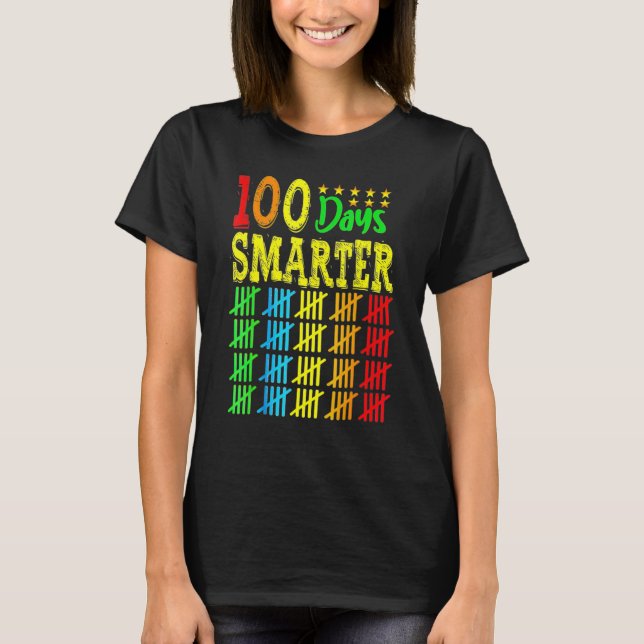 Camiseta Happy 100 Days Of School Smarter Teacher And Stude (Frente)