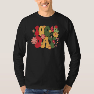 Camiseta Happy 100 Days Of School Teacher Kids Retro Groovy