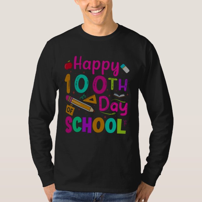 Camiseta Happy 100 Days of School Teachers Kids 100th Day o (Frente)