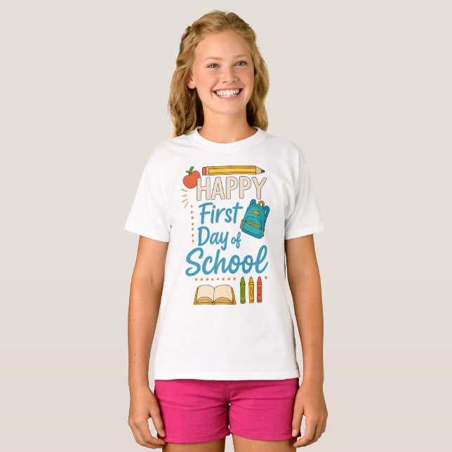 Camiseta Happy 100 Days of School Tee (Frente Completa)