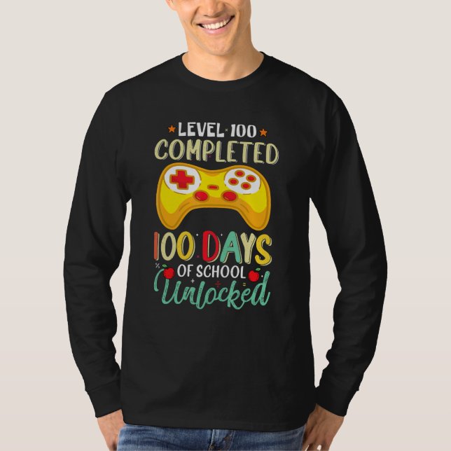 Camiseta Happy 100 Days Of School Unlocked Level 100 Comple (Frente)