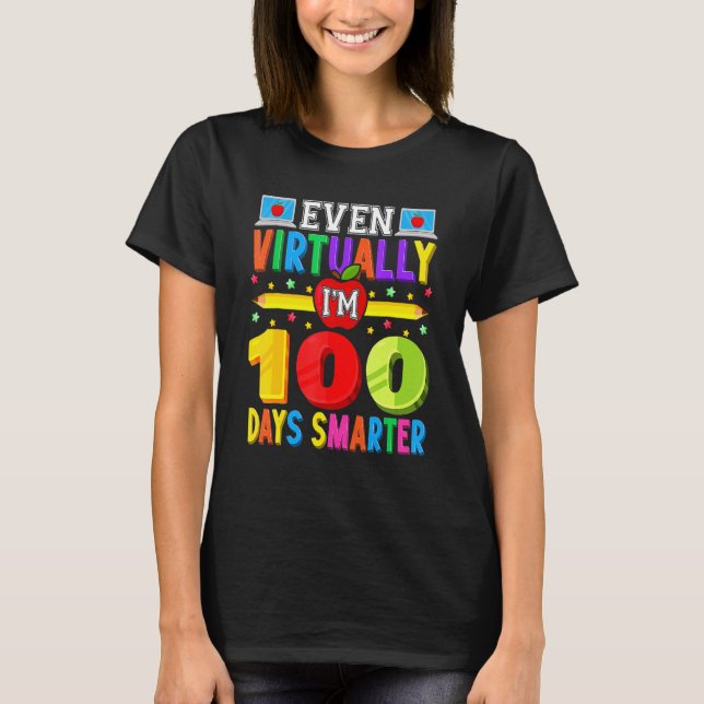 Camiseta Happy 100 Days Of Virtual Students 100th Day Of Sc (Frente)