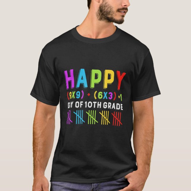 Camiseta Happy 100th Day Of 10th Grade Math Formula Teacher (Frente)