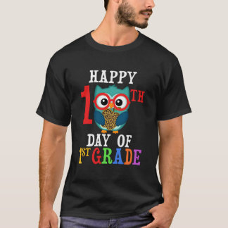 Camiseta Happy 100Th Day Of First Grade Owl Teacher And Stu