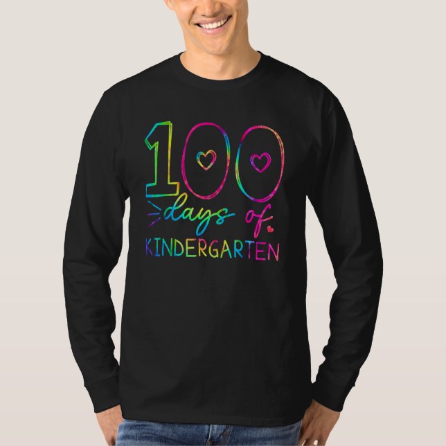 Camiseta Happy 100th Day Of Kindergarten Tie Dye 100 Days T (Frente)