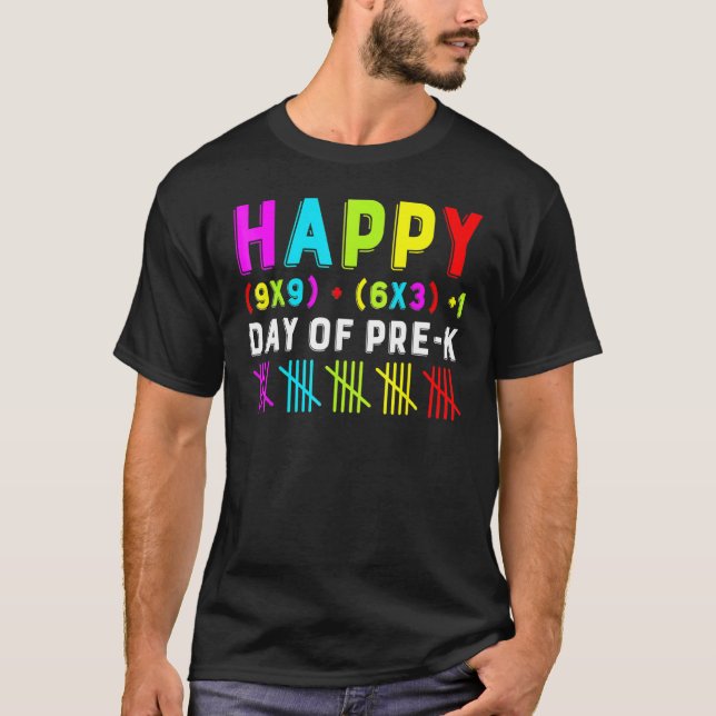 Camiseta Happy 100th Day Of Pre-k Math Formula Teacher Boys (Frente)
