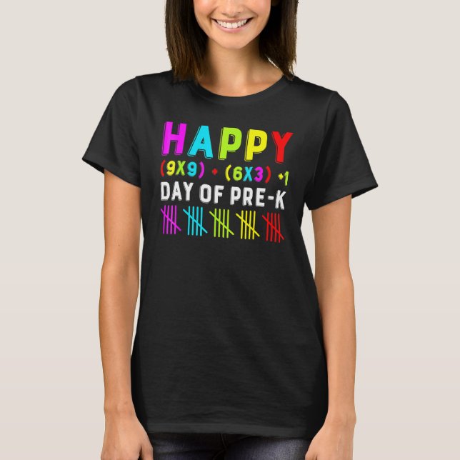 Camiseta Happy 100th Day Of Pre-k Math Formula Teacher Boys (Frente)