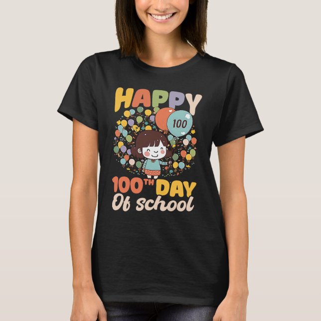Camiseta Happy 100th Day Of School 100 Days At School (Frente)