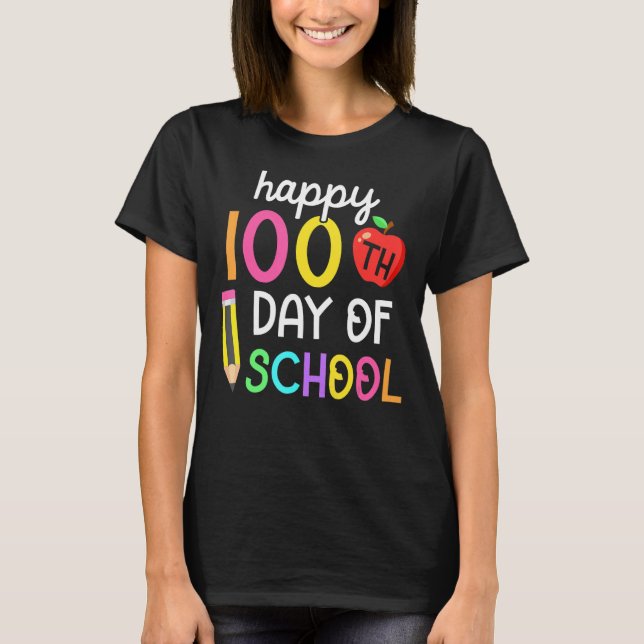 Camiseta Happy 100th Day Of School 100 Days Of School Smart (Frente)