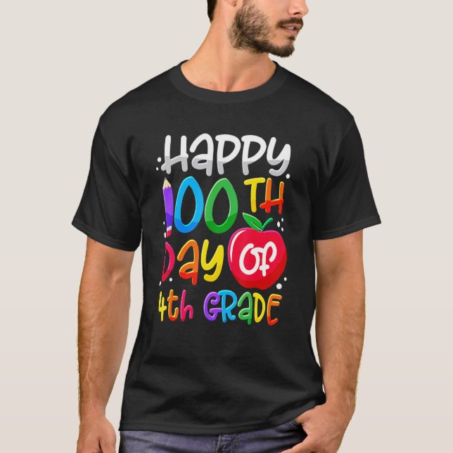 Camiseta Happy 100th Day Of School 100 Days Smarter Cute 4t (Frente)