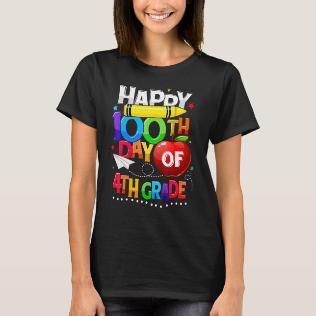 Camiseta Happy 100th Day Of School 100 Days Smarter Cute 4t (Frente)