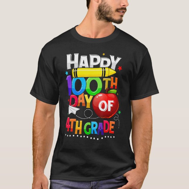 Camiseta Happy 100th Day Of School 100 Days Smarter Cute 4t (Frente)