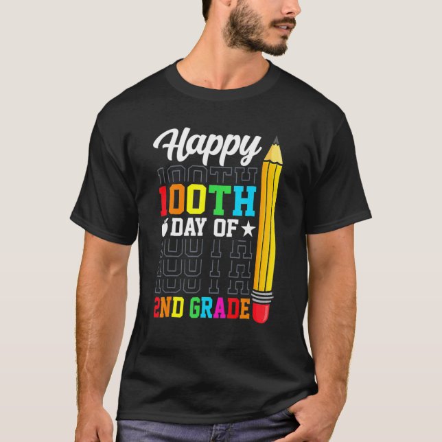 Camiseta Happy 100th Day of School 2nd Grade Teachers Girl  (Frente)