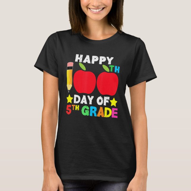 Camiseta Happy 100th Day of School 5th Grade Student and Te (Frente)
