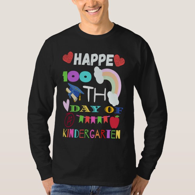 Camiseta Happy 100th Day of School  for Teacher or Child (Frente)