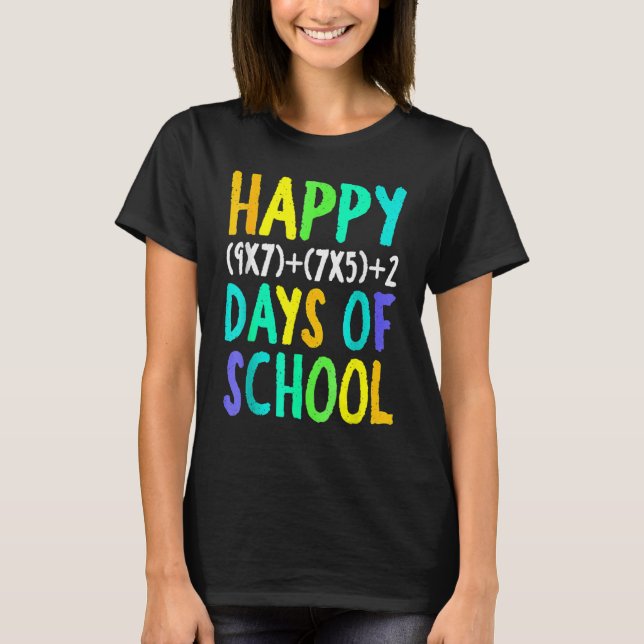 Camiseta Happy 100th Day Of School Funny Math Formula Teach (Frente)