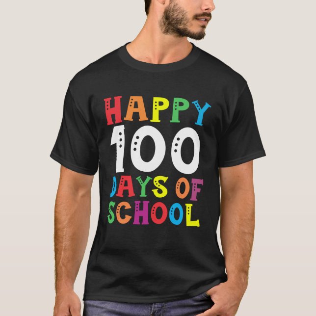 Camiseta Happy 100th Day of School Gift 100 Day Teacher Stu (Frente)