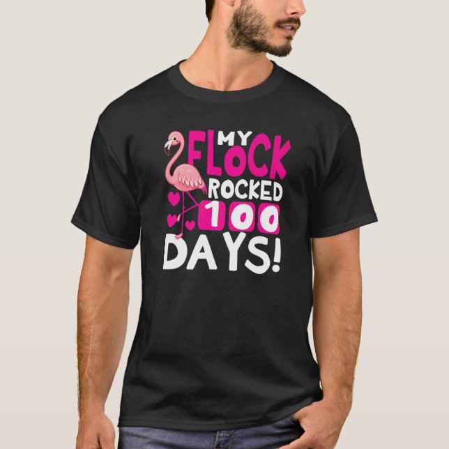 Camiseta Happy 100th Day Of School My Flock Rocked 100 Days (Frente)