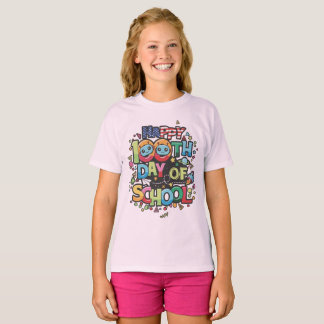 Camiseta Happy 100th Day of School Robot Space Explorer Kid