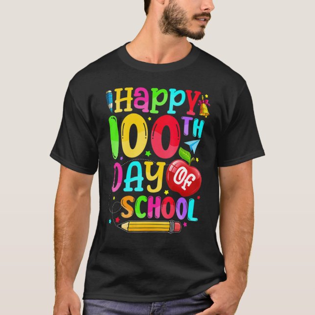 Camiseta Happy 100th Day Of School Teacher Boy Girl 100 Day (Frente)
