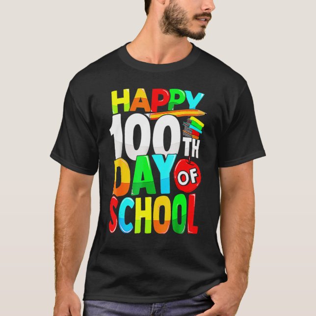 Camiseta Happy 100th Day Of School Teacher Kids Happy 100 D (Frente)
