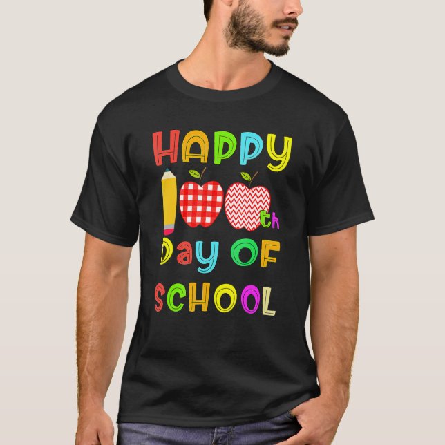 Camiseta Happy 100th Day Of School Teacher Or Student Kids  (Frente)