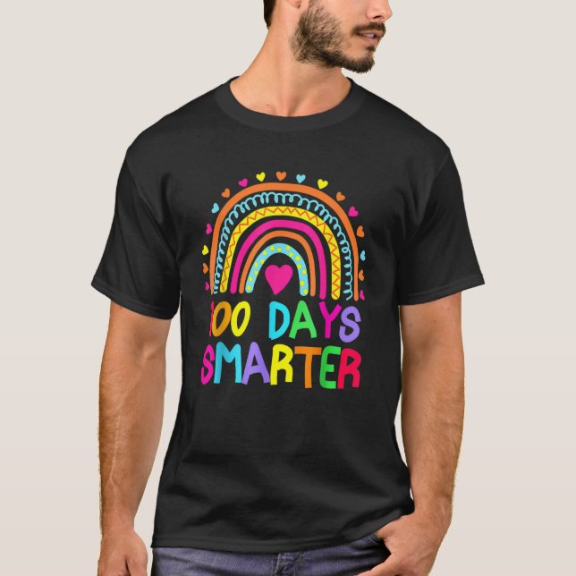 Camiseta Happy 100th Day Of School Teacher Rainbow 100 Days (Frente)