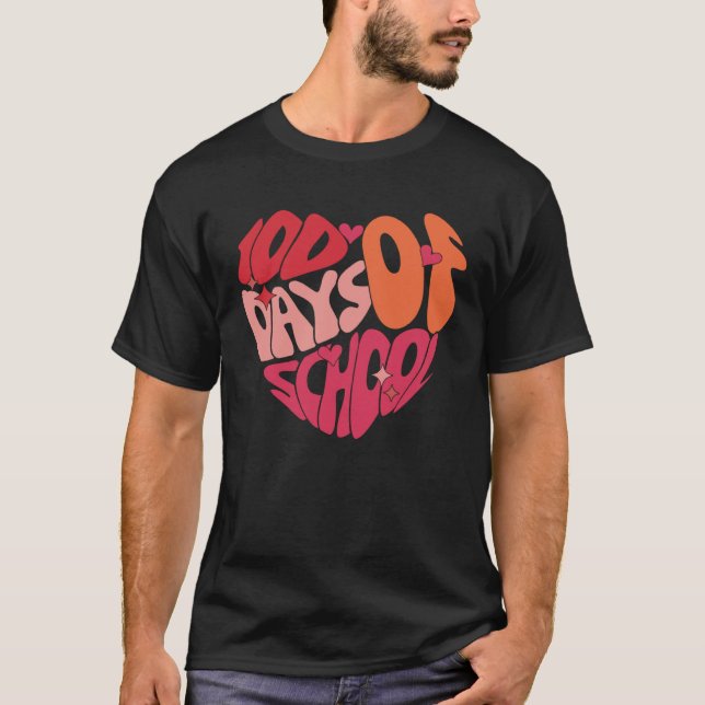 Camiseta Happy 100th Day Of School Teacher Valentines Heart (Frente)
