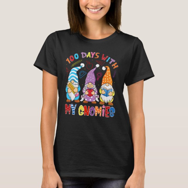 Camiseta Happy 100th Day Of School Three Gnomes Teacher Boy (Frente)