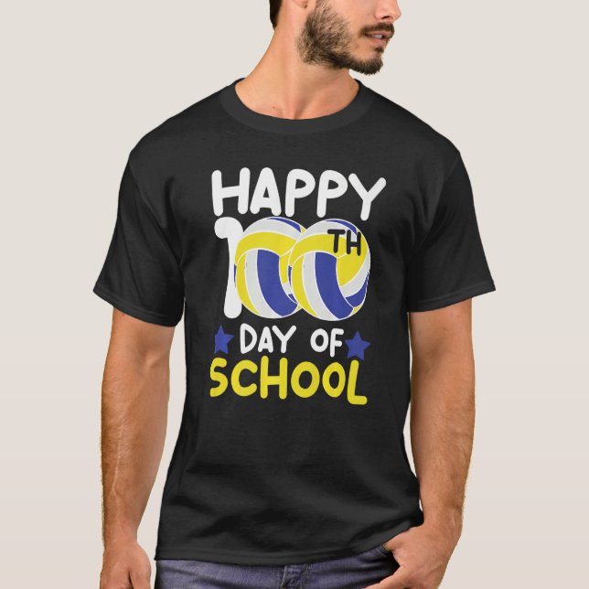Camiseta Happy 100th Day Of School volleyball 100 days of s (Frente)