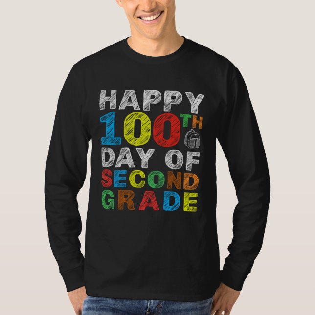 Camiseta Happy 100th Day of Second Grade Gift 2nd Class Sch (Frente)