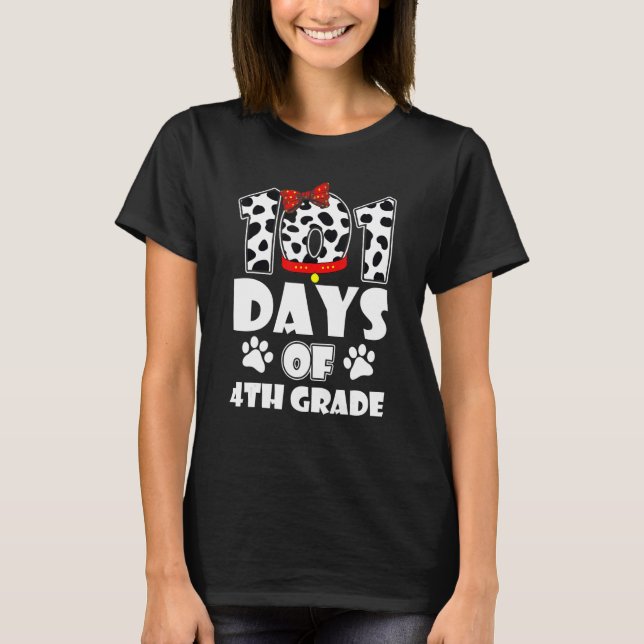 Camiseta Happy 101 Days School 4th Grade Dog 100 Days Smart (Frente)