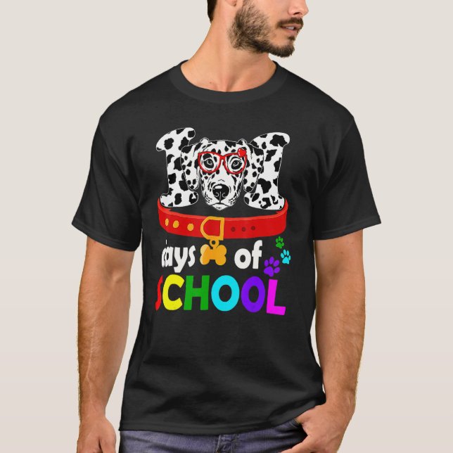 Camiseta Happy 101 Days School Cute Dog 100 Days Smarter St (Frente)