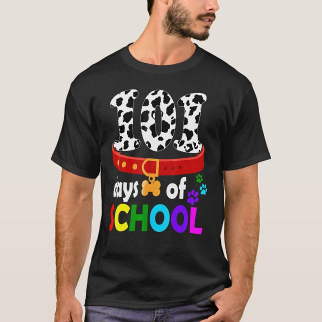 Camiseta Happy 101 Days School Cute Dog 100 Days Smarter St (Frente)