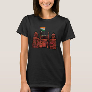 Camiseta Happy 15 August India Red Fort Delhi Flag Índia