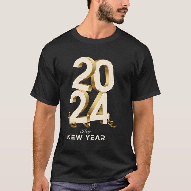 Camiseta Happy 2024 Véspera de ano novo Py Supply 2024 (Frente)