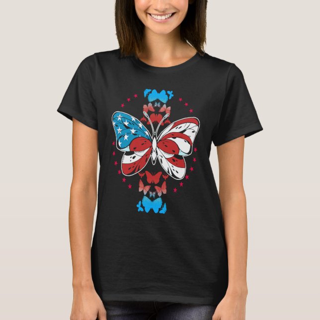 Camiseta Happy 4th Of Juli patriotic USA Flag Entomologis B (Frente)