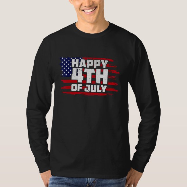 Camiseta Happy 4th of July Patriotic American Independence  (Frente)
