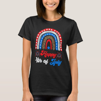 Camiseta Happy 4th Of July Rainbow American US Flag Patriot